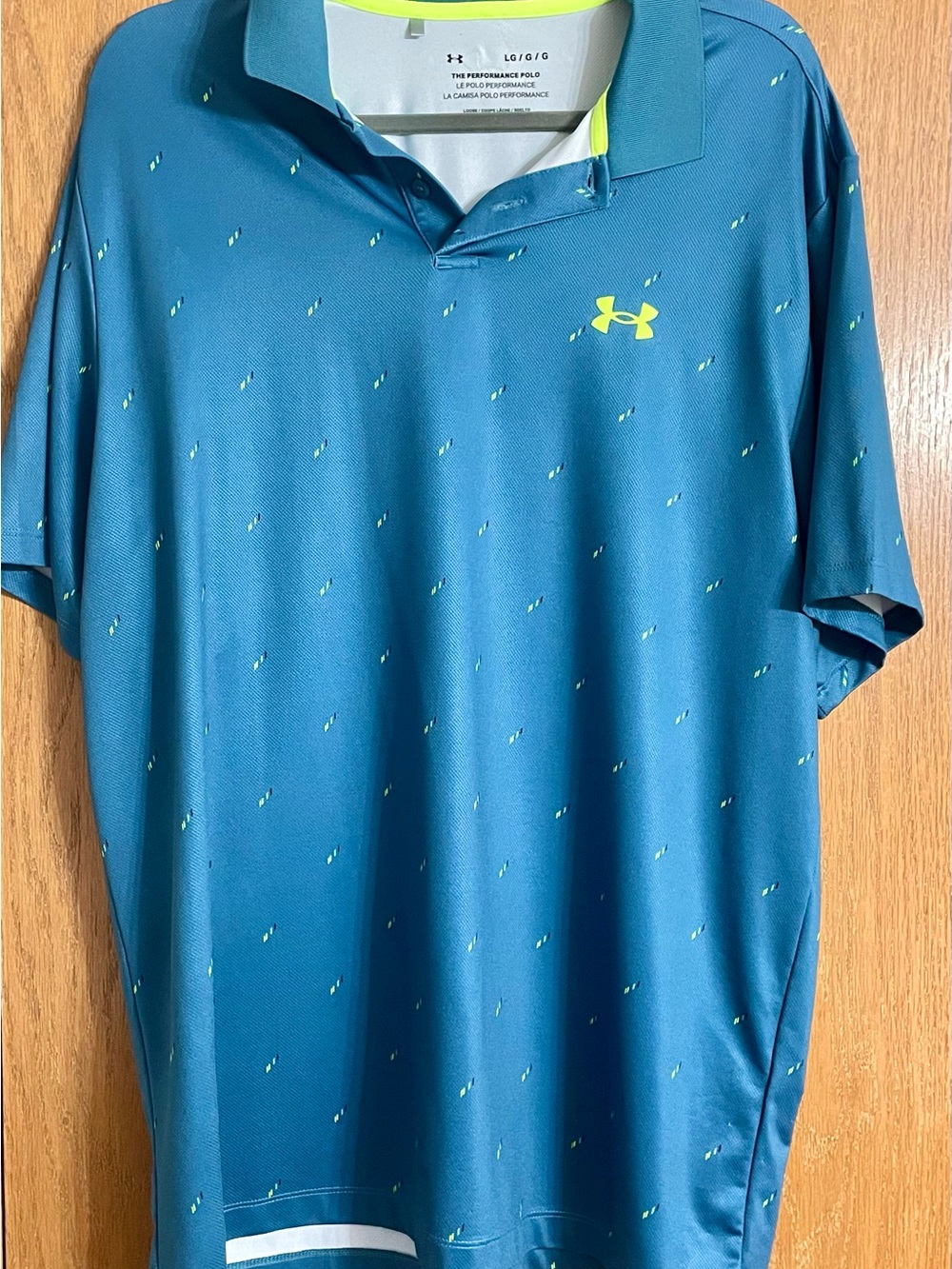 UA Teal Polo with Neon Yellow Logo and Trim